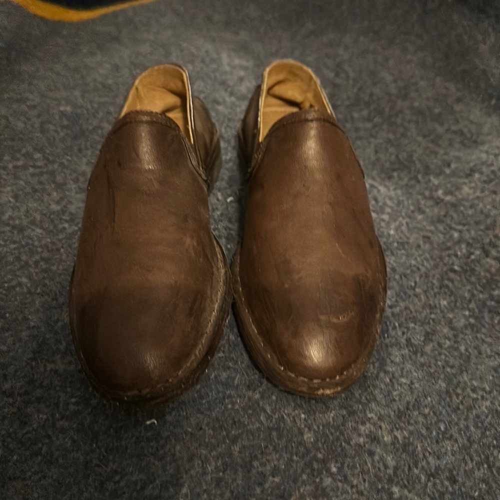 Trask brown leather slip-ons